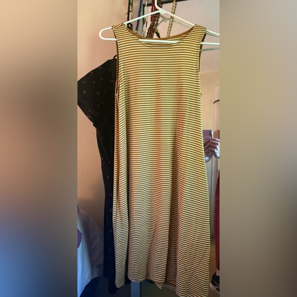 Striped Ochre Women’s Dress Merino Wool